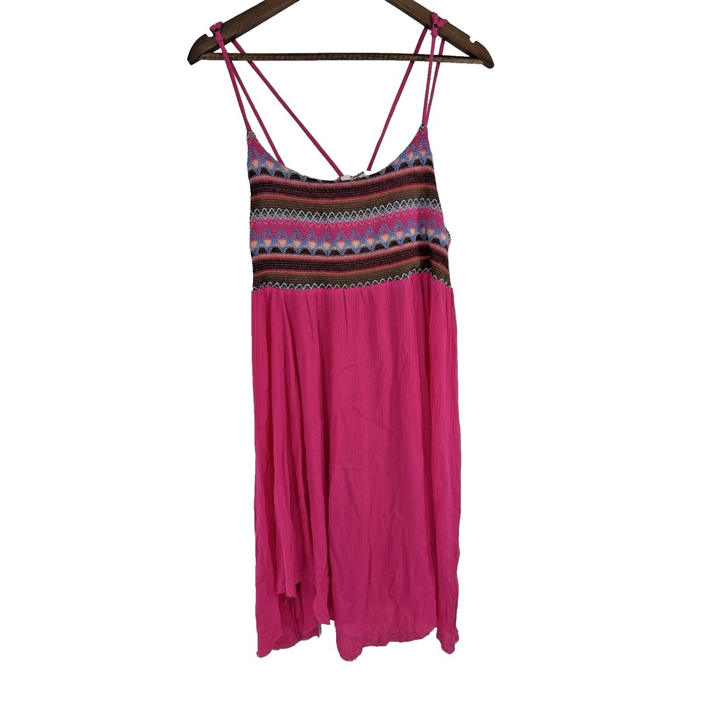 HAYDEN Los Angeles Embroidered Pink Summer boho NWT asymmetrical dress M beach‎